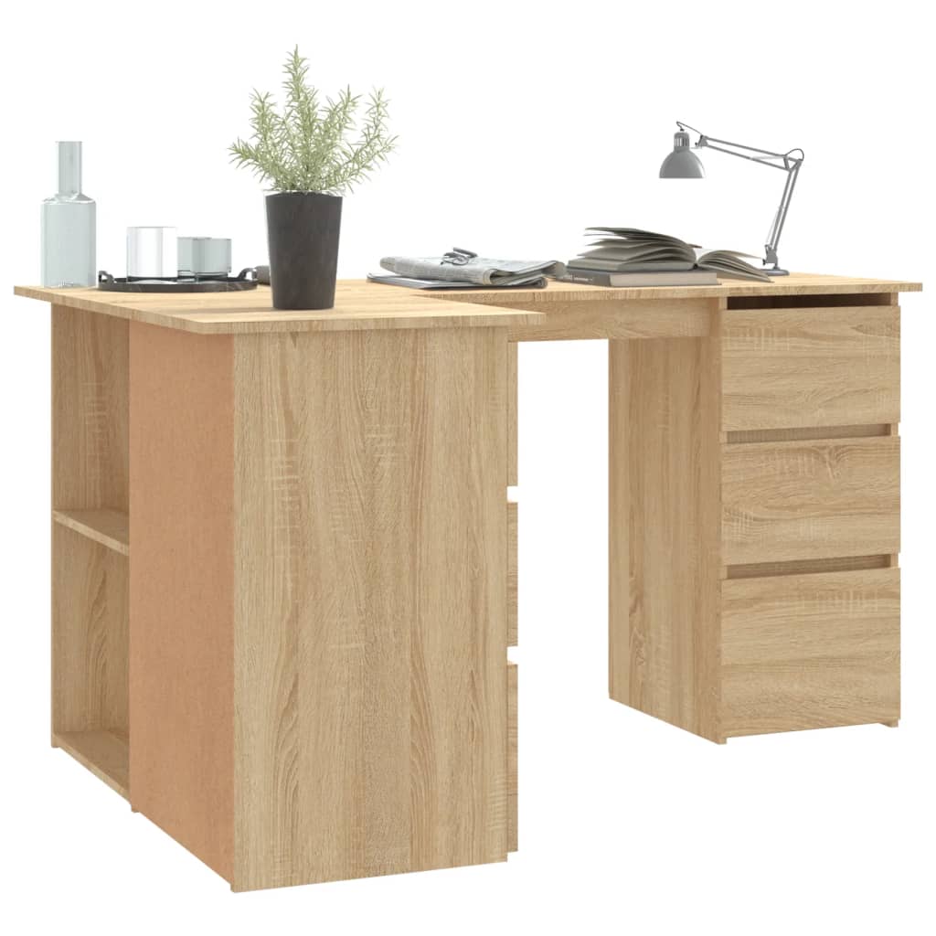 Hoekbureau 145x100x76 cm bewerkt hout