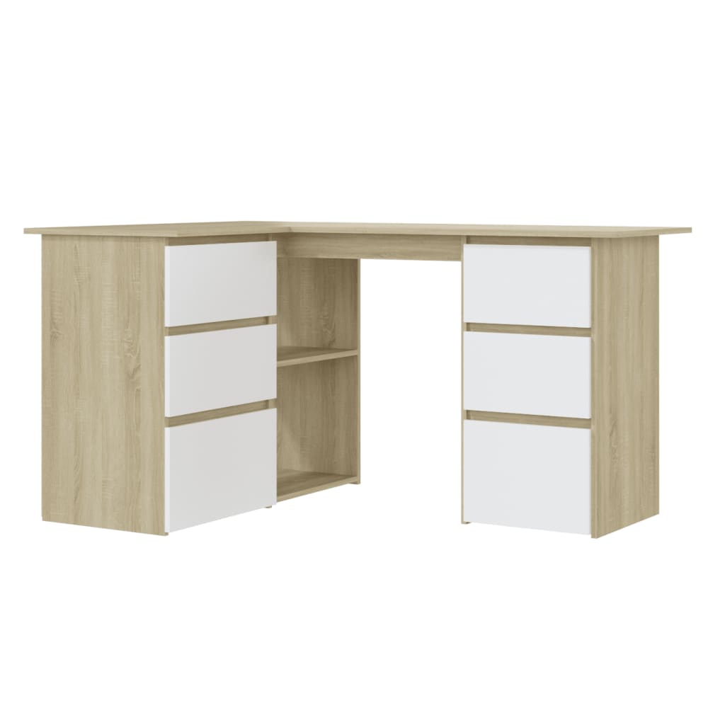 Hoekbureau 145x100x76 cm bewerkt hout