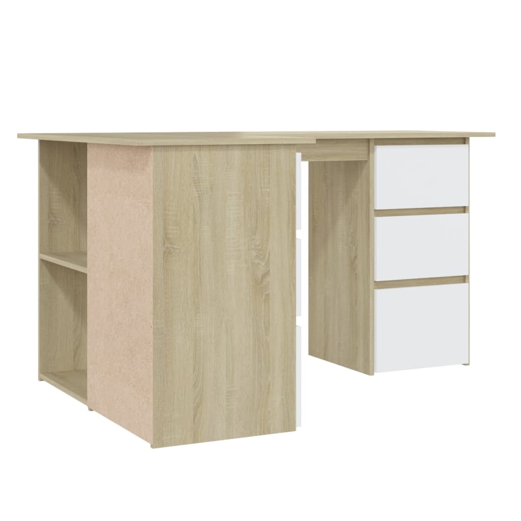 Hoekbureau 145x100x76 cm bewerkt hout