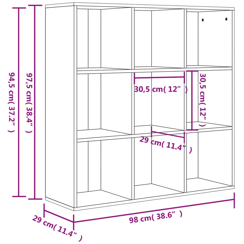 Boekenkast 98x29x97,5 cm bewerkt hout