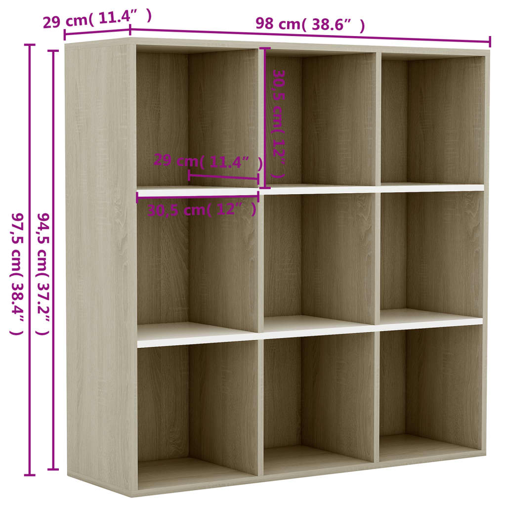 Boekenkast 98x29x97,5 cm bewerkt hout