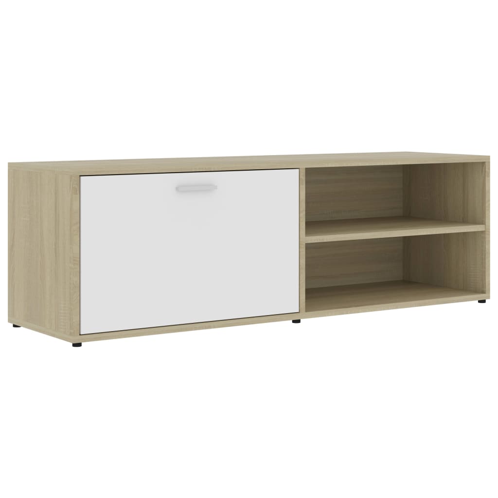 Meuble TV 120x34x37 cm en bois travaillé