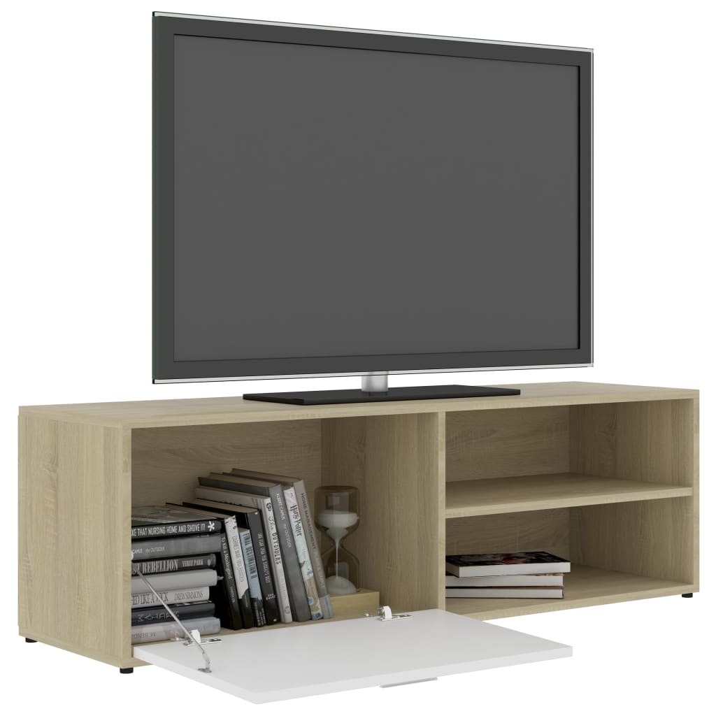 Meuble TV 120x34x37 cm en bois travaillé