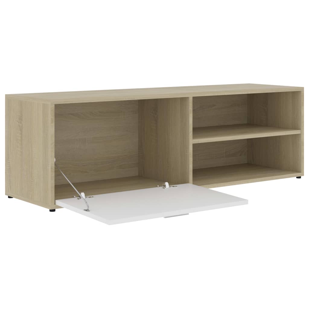 Meuble TV 120x34x37 cm en bois travaillé