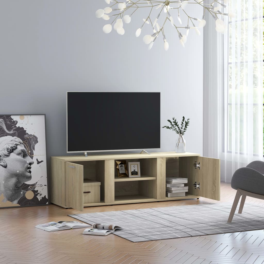 Tv-meubel 120x34x37 cm bewerkt hout artisanaal eikenkleur