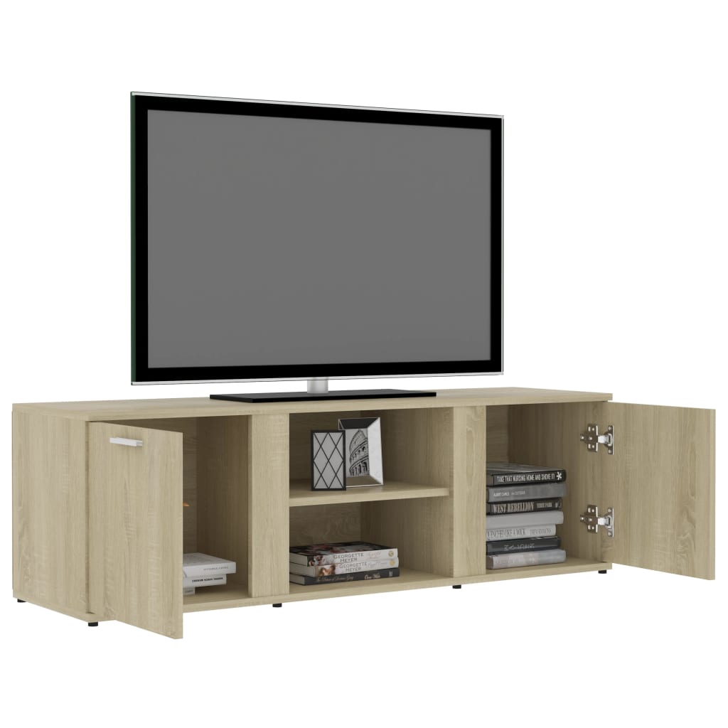 Tv-meubel 120x34x37 cm bewerkt hout artisanaal eikenkleur