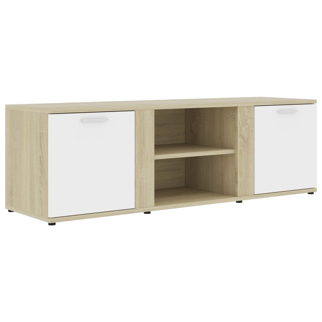 Meuble TV 120x34x37 cm en bois travaillé