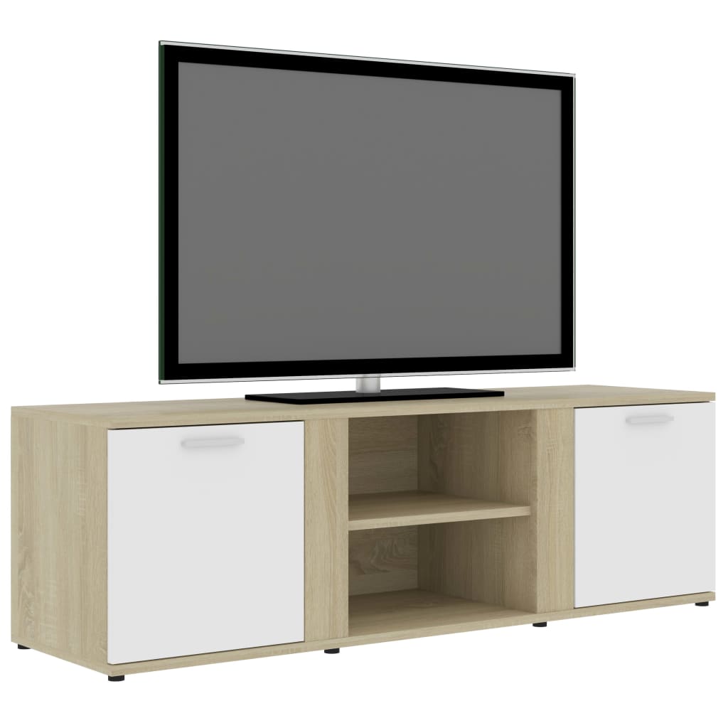 Meuble TV 120x34x37 cm en bois travaillé