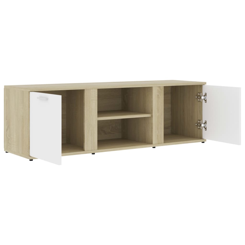 Meuble TV 120x34x37 cm en bois travaillé