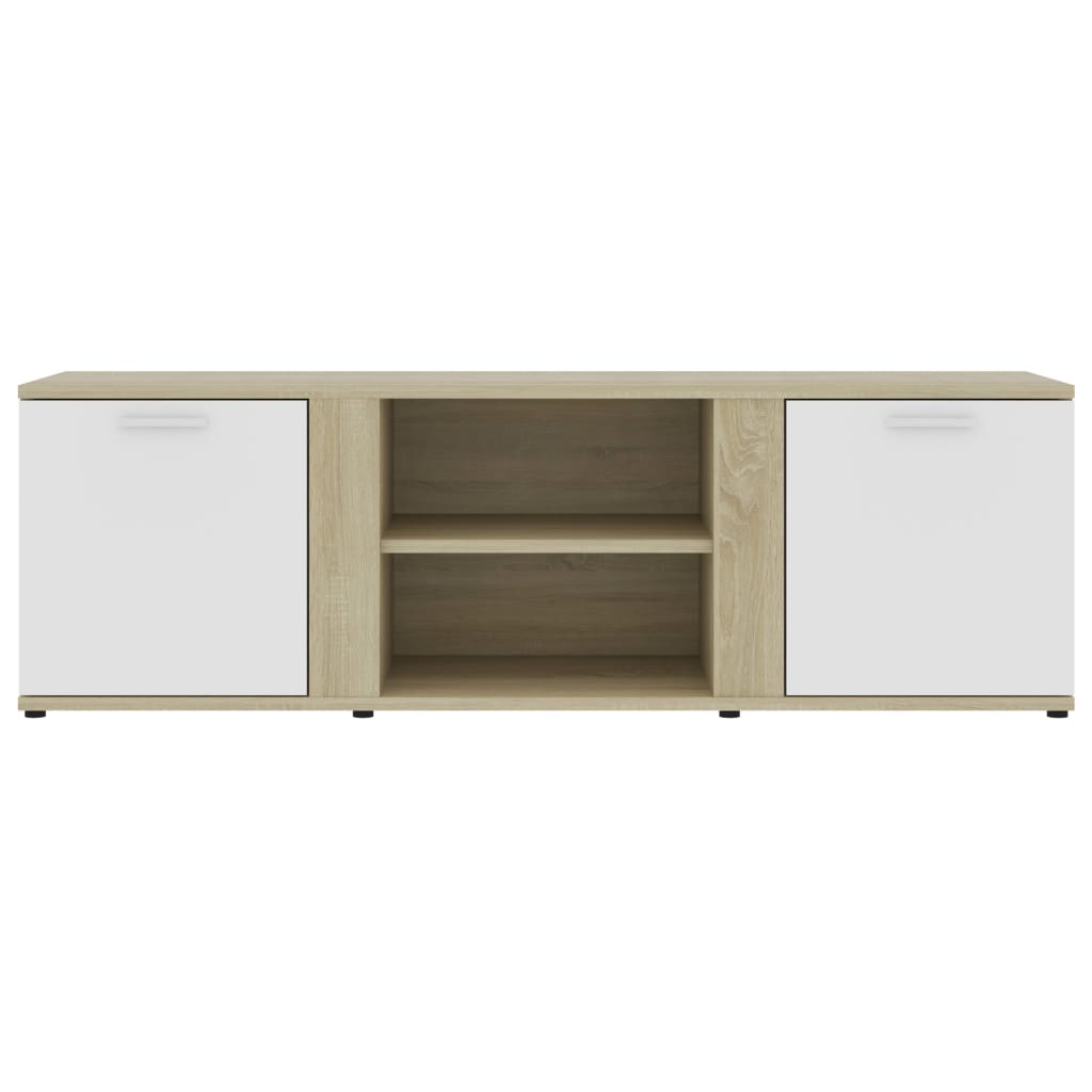 Meuble TV 120x34x37 cm en bois travaillé