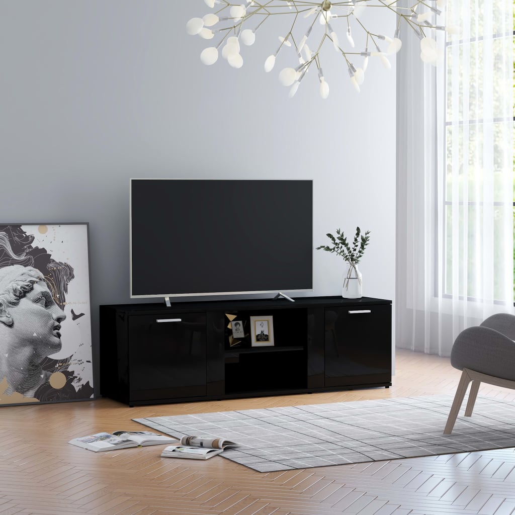 Meuble TV 120x34x37 cm en bois travaillé