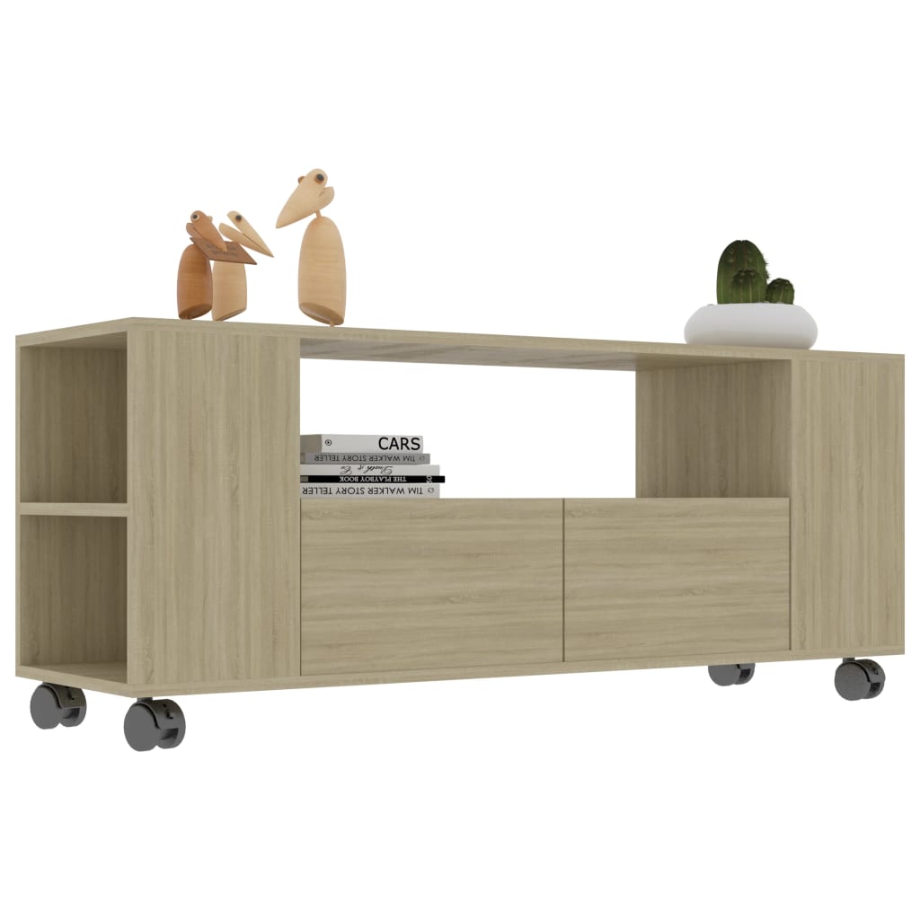 Tv-meubel 120x35x48 cm bewerkt hout eikenkleurig