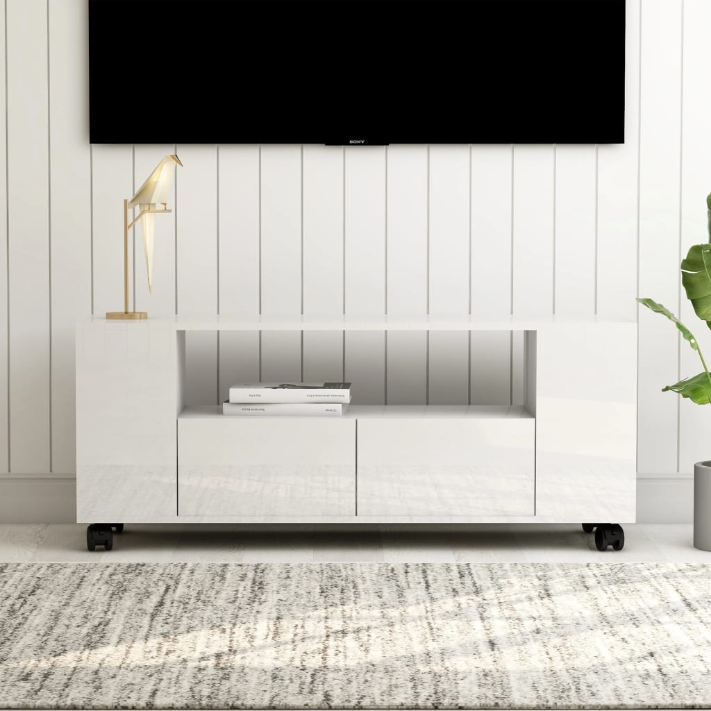 Meuble TV 120x35x48 cm en bois travaillé