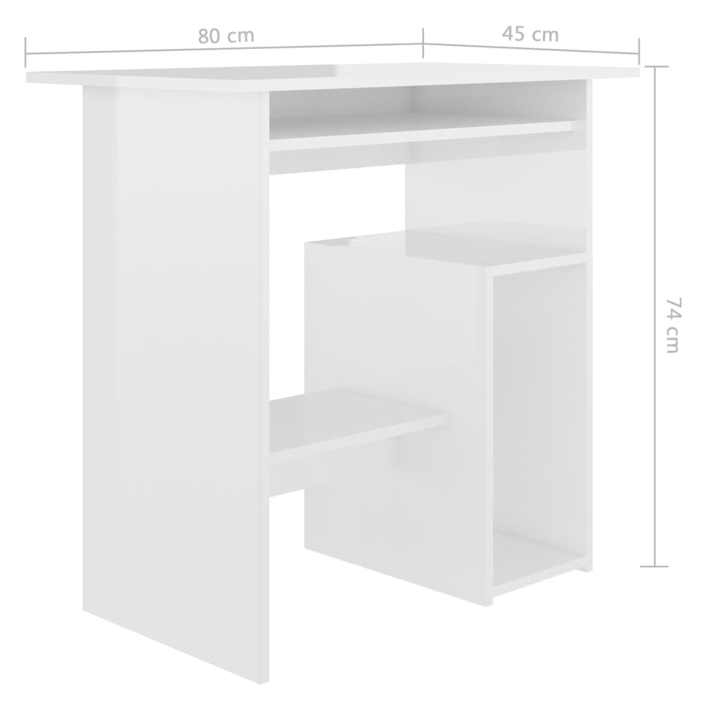 Bureau 80x45x74 cm bewerkt hout eikenkleurig