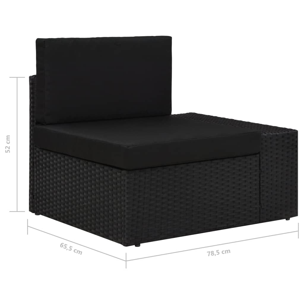 Tweezitsbank sectioneel poly rattan