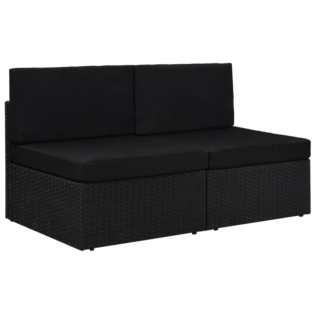 Tweezitsbank sectioneel poly rattan