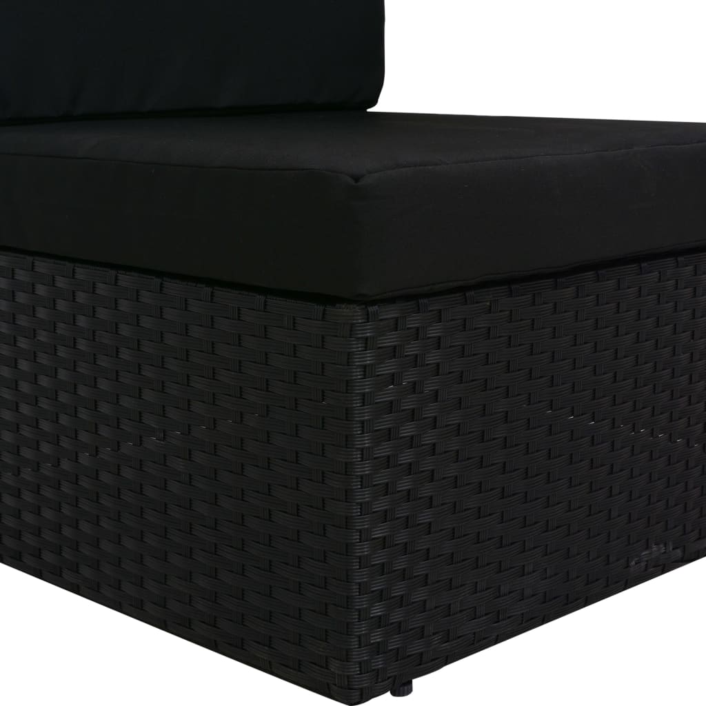 Tweezitsbank sectioneel poly rattan