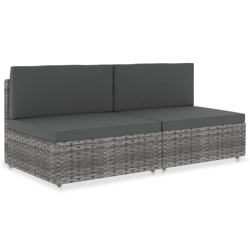 Tweezitsbank sectioneel poly rattan