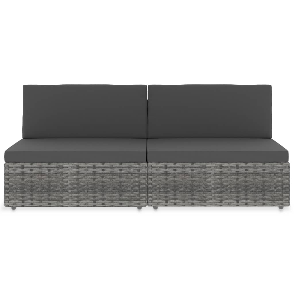 Tweezitsbank sectioneel poly rattan