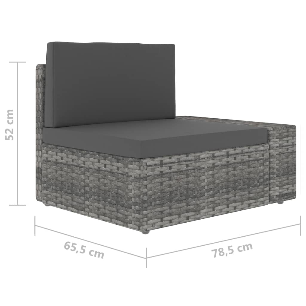 Tweezitsbank sectioneel poly rattan