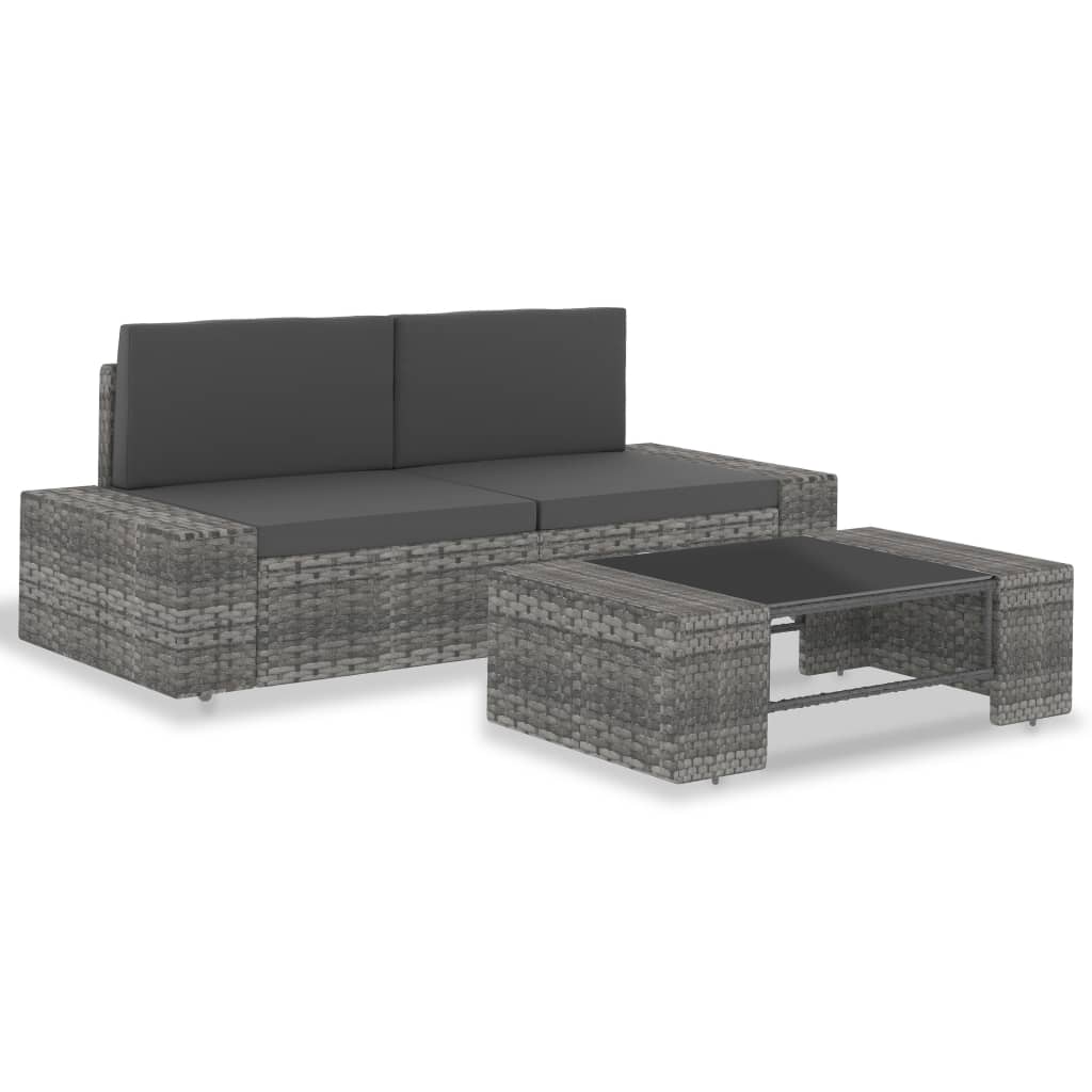 Tweezitsbank sectioneel poly rattan