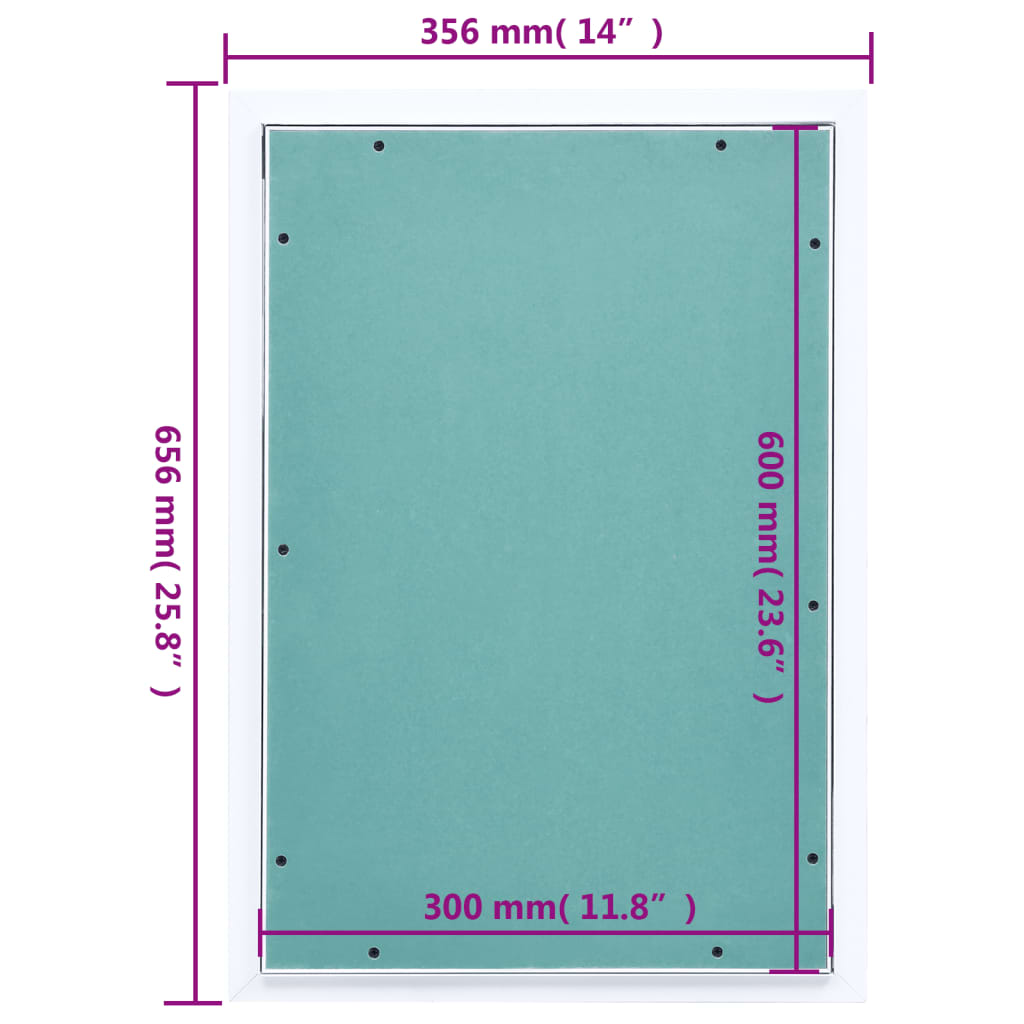 Toegangspaneel met aluminium frame en gipsplaat 400x600 mm