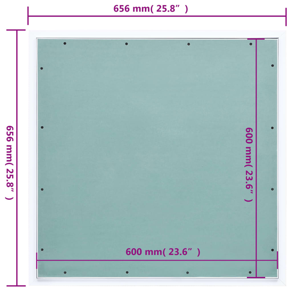 Toegangspaneel met aluminium frame en gipsplaat 400x600 mm