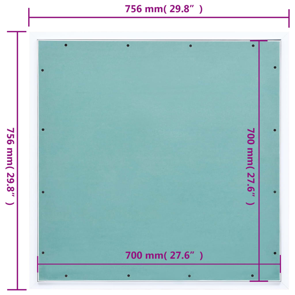 Toegangspaneel met aluminium frame en gipsplaat 400x600 mm