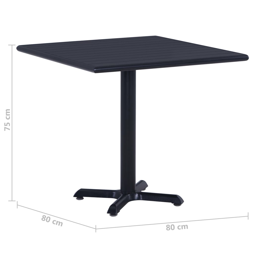 Table de jardin 80x80x75 cm noire