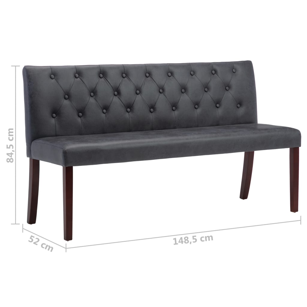 Banc 120 cm suédine artificielle