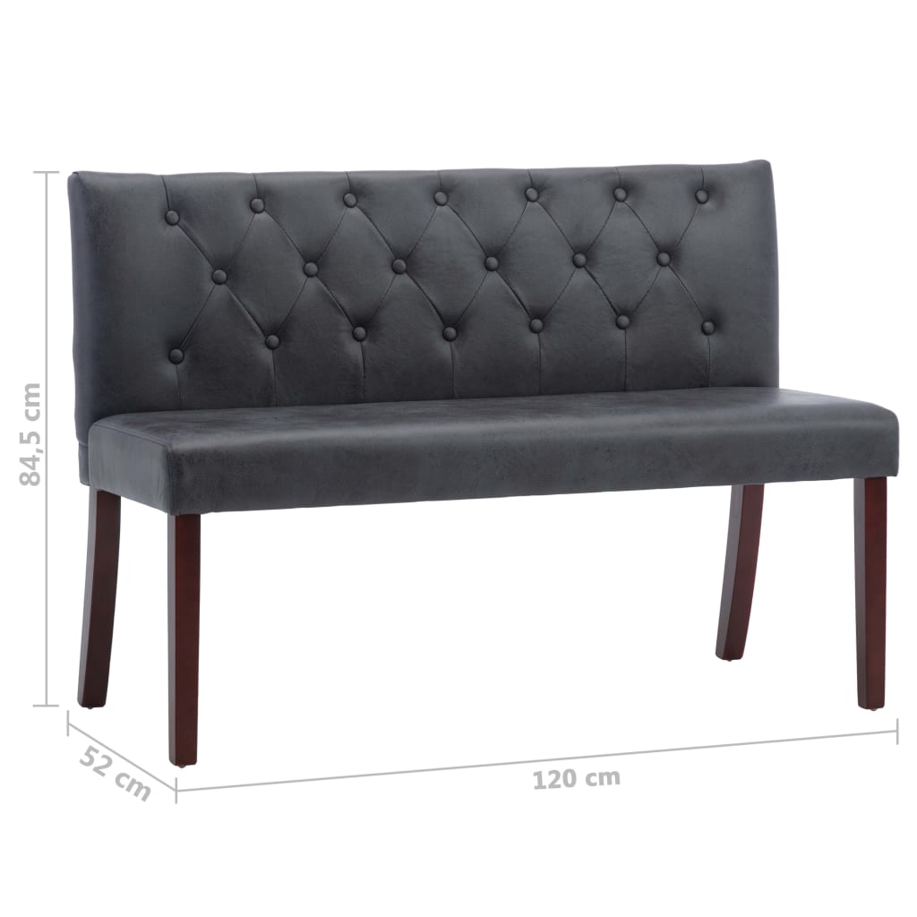 Banc 120 cm suédine artificielle