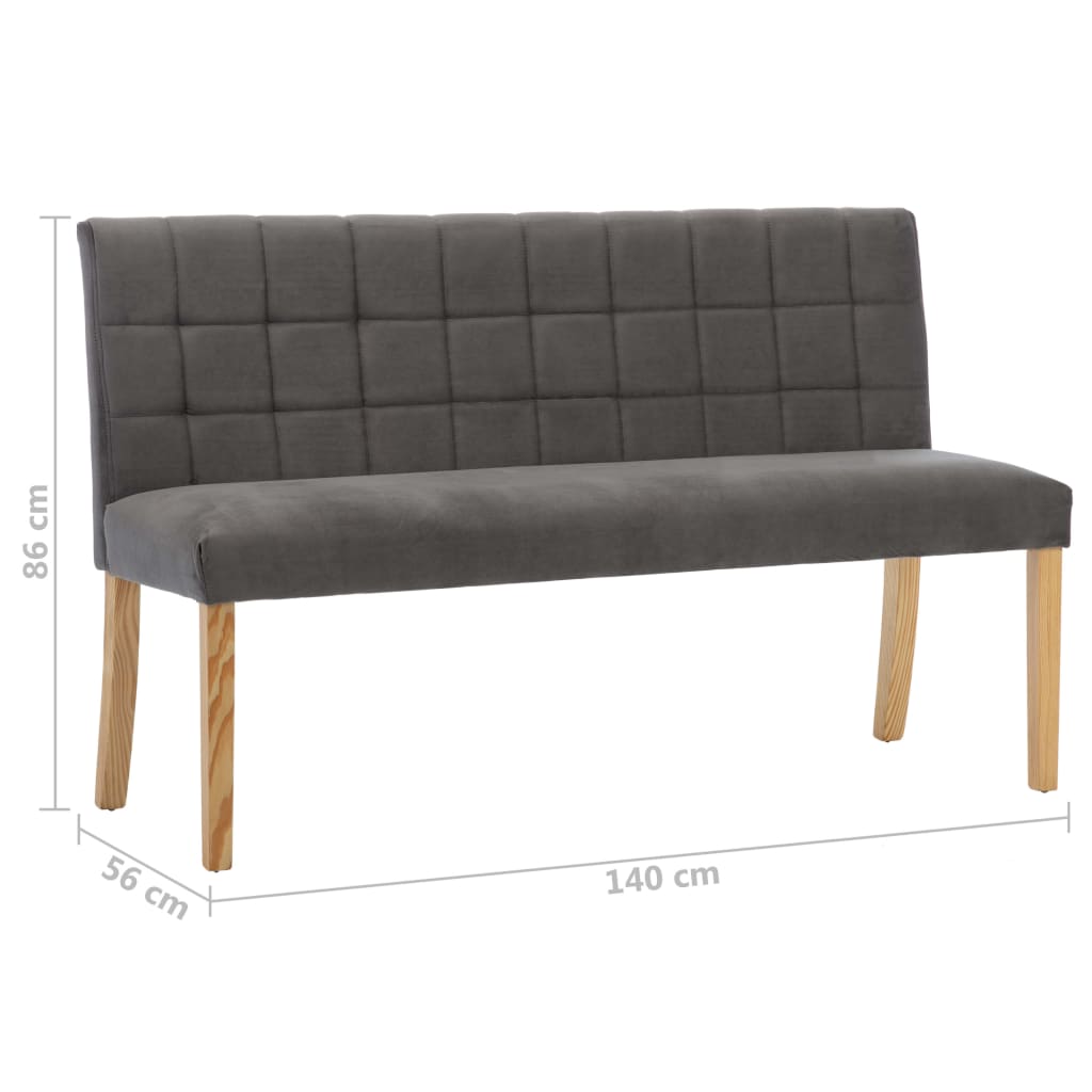 Banquette 140 cm velours couleur crème