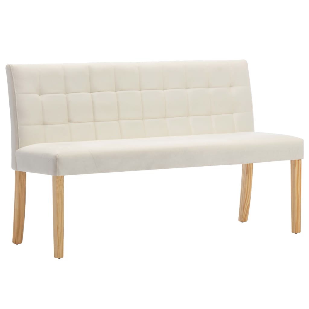 Banquette 140 cm velours couleur crème