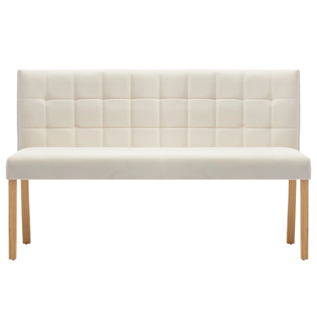 Banquette 140 cm velours couleur crème