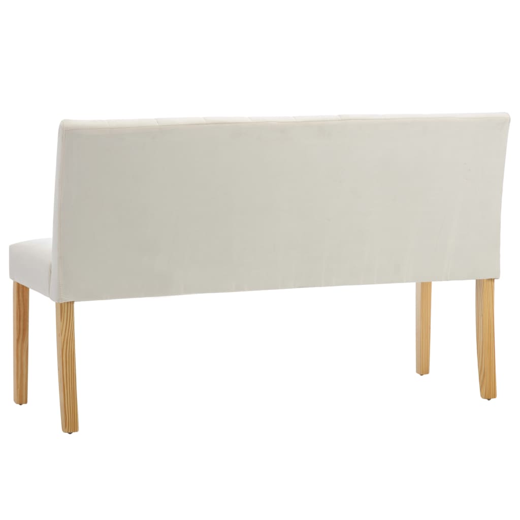 Banquette 140 cm velours couleur crème