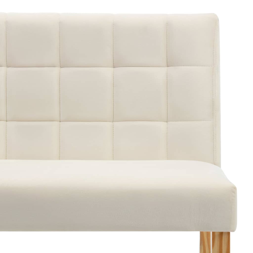 Banquette 140 cm velours couleur crème