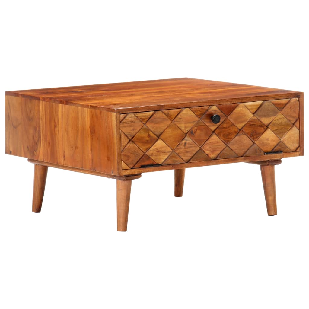 Table basse 68x68x38 cm en bois d'acacia massif