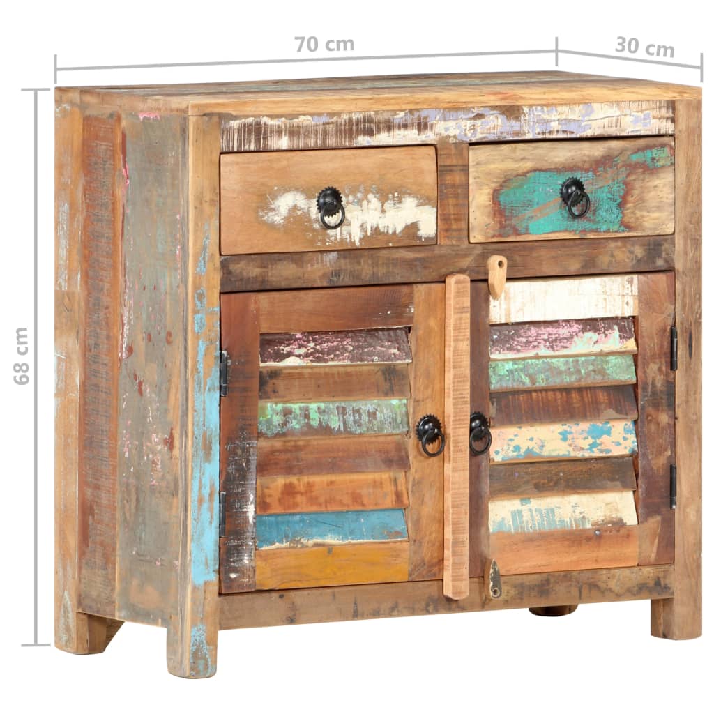 Buffet 70x30x68 cm en bois massif recyclé