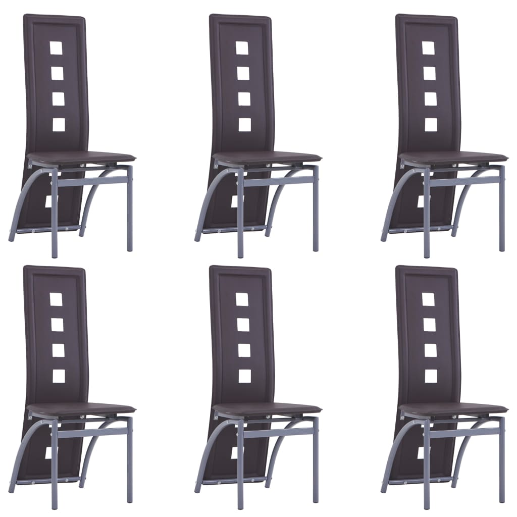 Chaises de salle à manger 6 pcs simili cuir