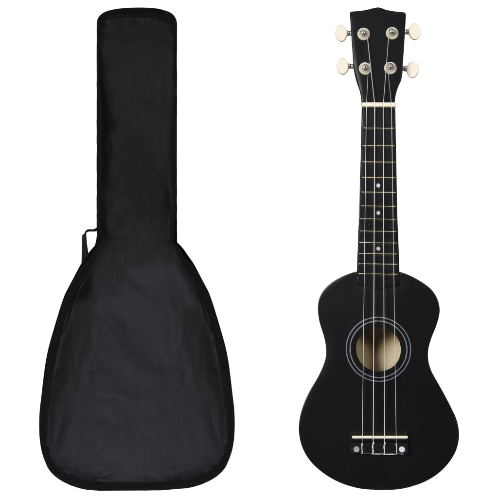 Ukuleleset met tas voor kinderen sopraan 23'' lichthoutkleurig