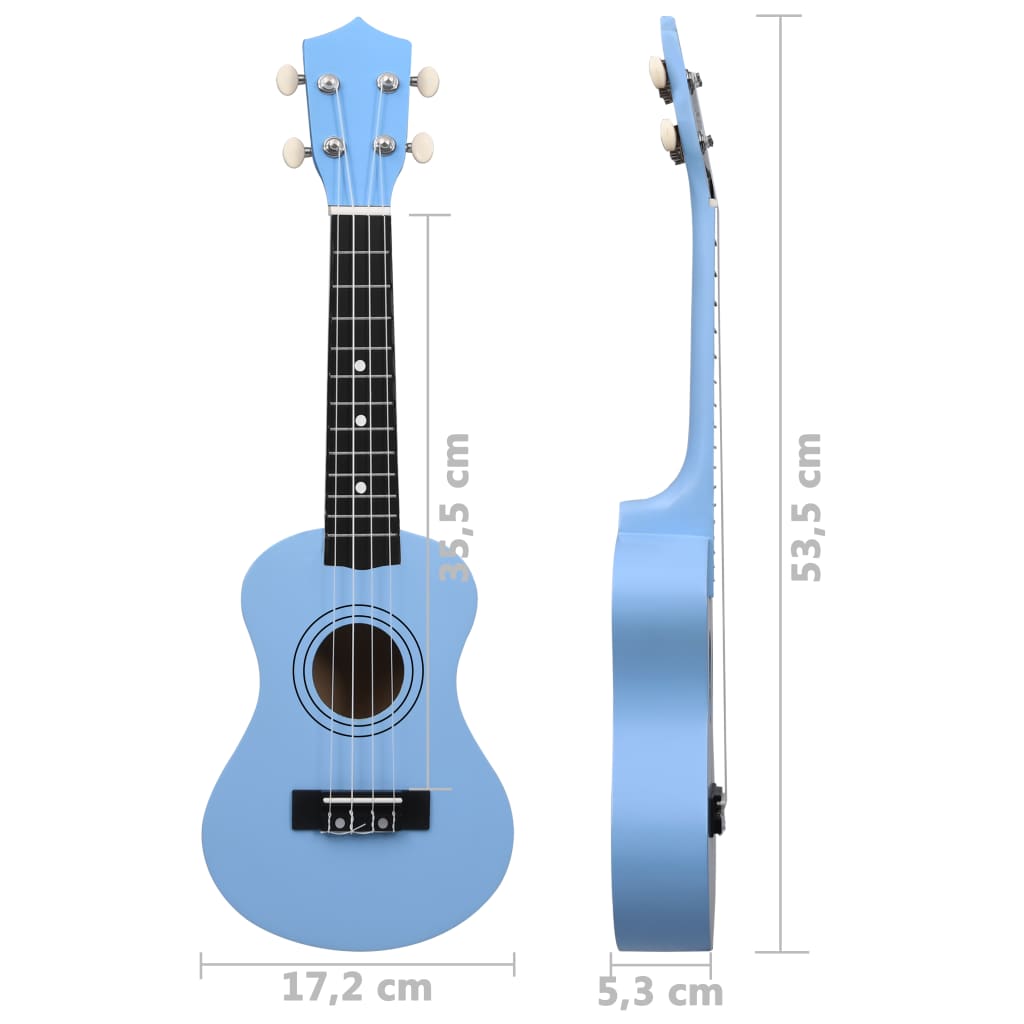 Ukuleleset met tas voor kinderen sopraan 23'' lichthoutkleurig