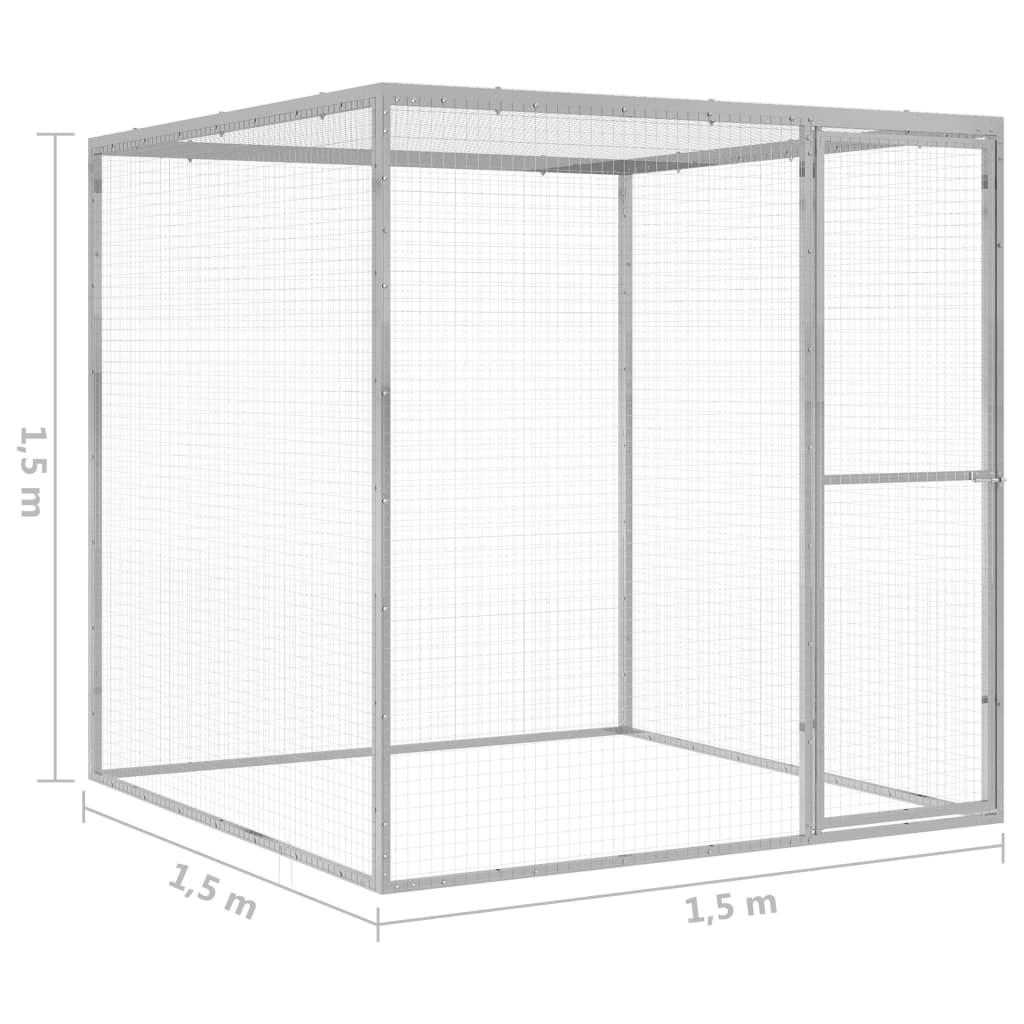 Kattenkooi 3x1,5x1,5 m gegalvaniseerd staal