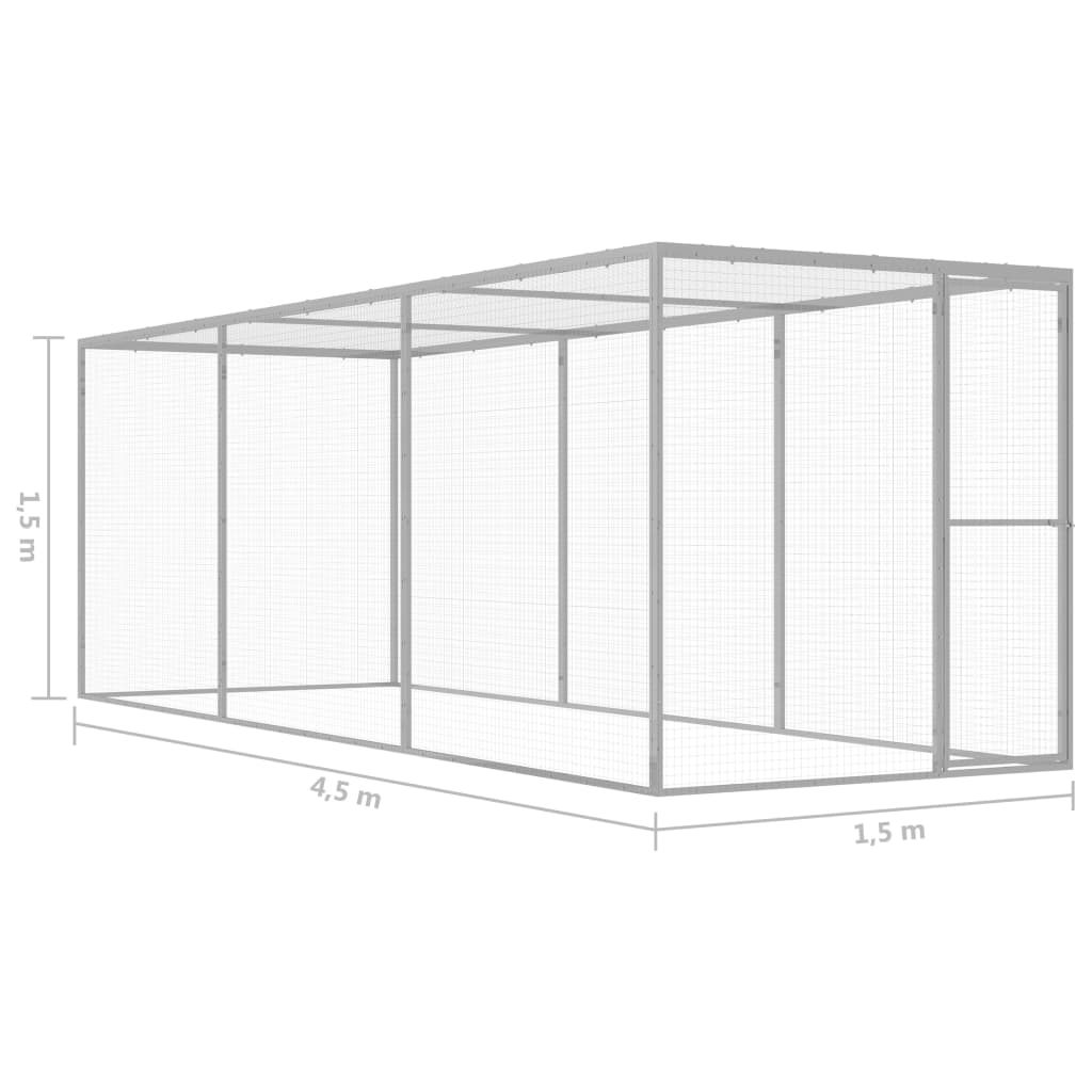 Kattenkooi 3x1,5x1,5 m gegalvaniseerd staal