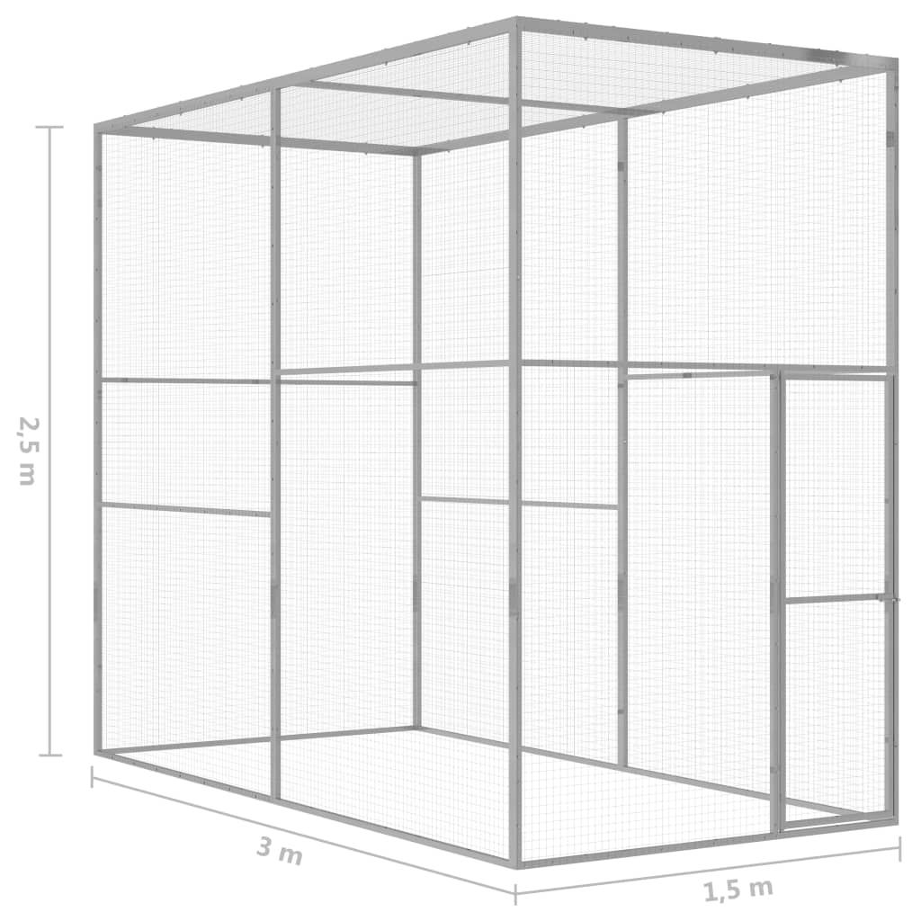 Kattenkooi 6x3x2,5 m gegalvaniseerd staal