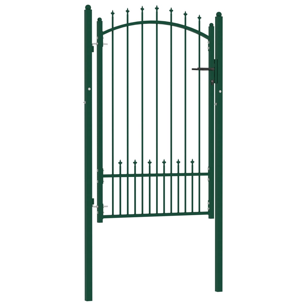 Poort met speerpunten 100x125 cm staal groen