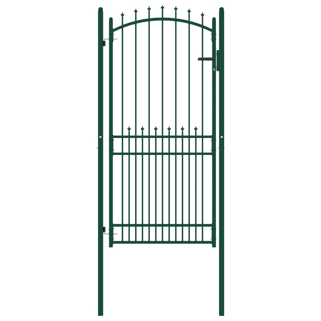 Poort met speerpunten 100x125 cm staal groen