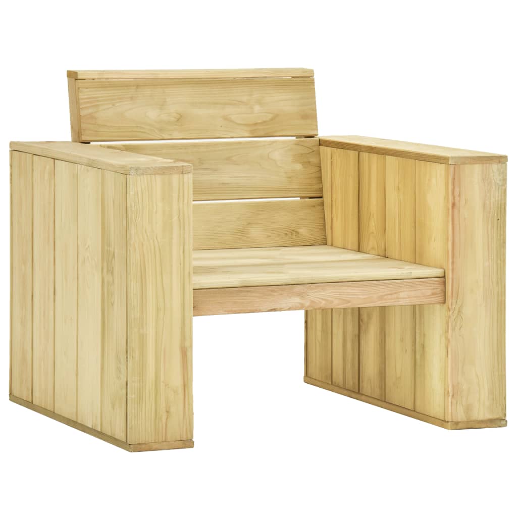 Chaise de jardin 89x76x76 cm bois de pin imprégné