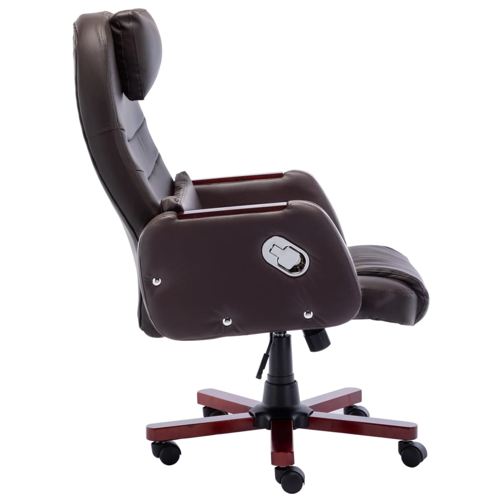 Chaise de bureau en cuir artificiel couleur crème