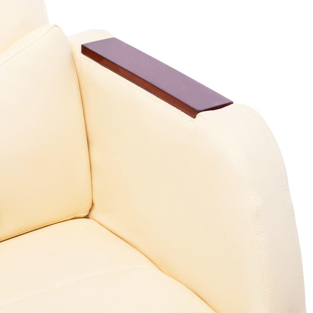 Chaise de bureau en cuir artificiel couleur crème