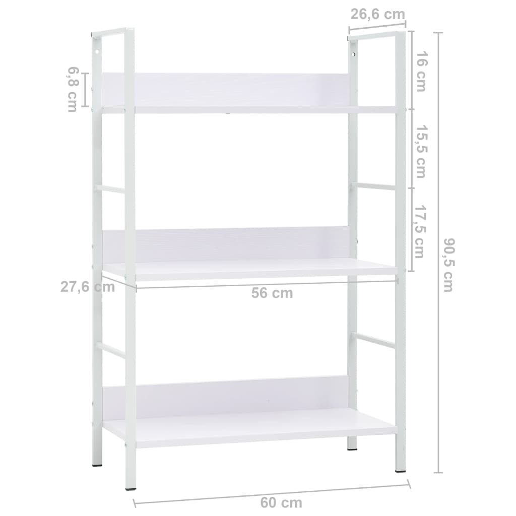 Bibliothèque 4 étagères 60x27,6x124,5 cm bois fini couleur chêne